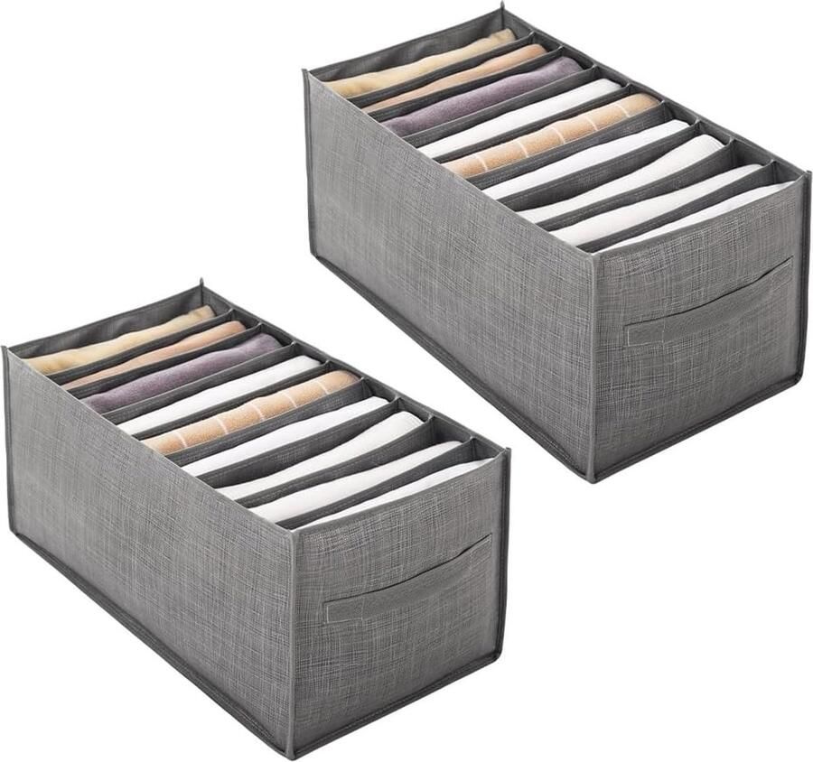 2 stuks kledingkastorganizer opbergdozen opvouwbaar 9 vakken ladeorganizer voor broeken en kleding 44 x 25 x 22 cm