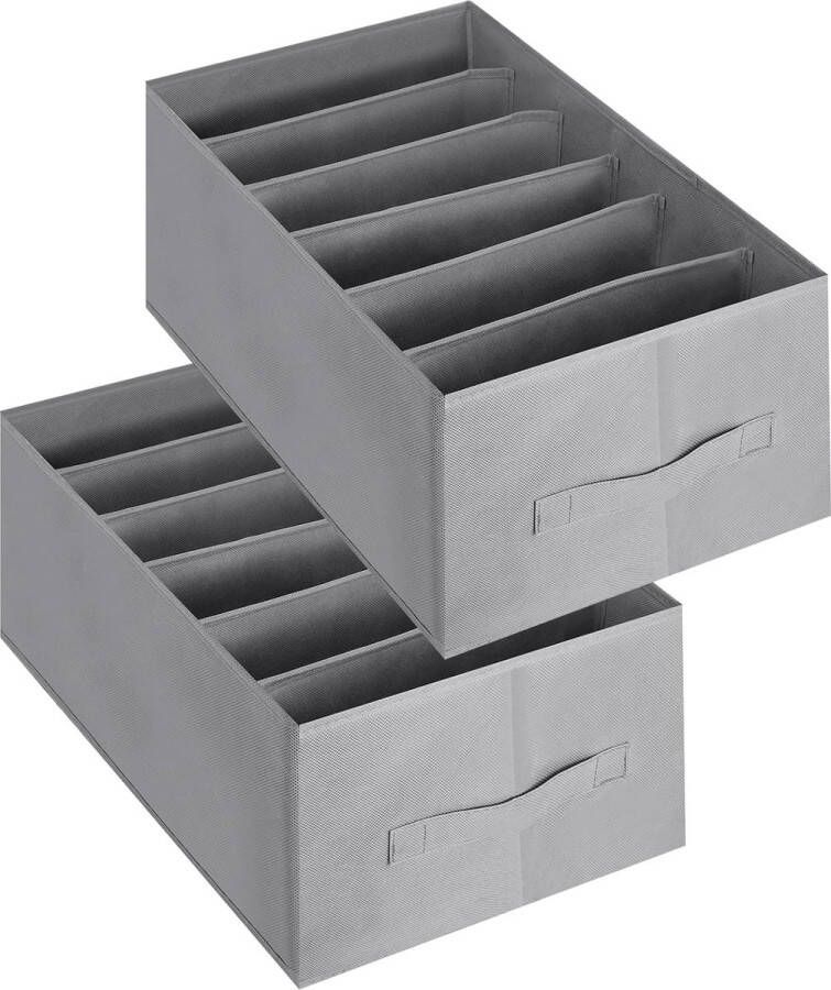 2 stuks kledingkastorganizer opbergsysteem kastorganizer 6 vakken voor broeken overhemden ondergoed opvouwbare lade-organizer voor het opbergen van kleding 44 x 30 x 20 cm