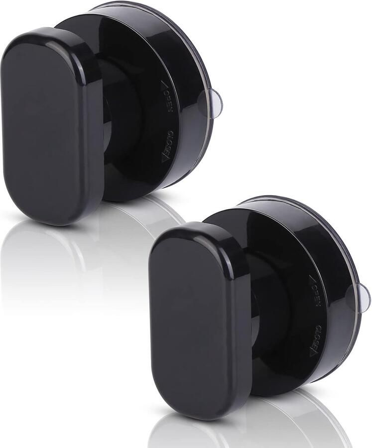 2 stuks Zuignap glazen spiegeldeurgrepen klevende kastgrepen Schuifdeurgreep Kunststof handvat meubelgrepen Keukengreep Zwart