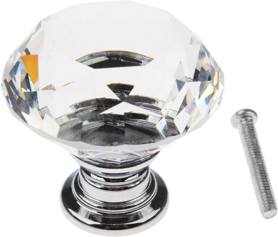 2 Stuks Kristallen Handgrepen Kastdeur- En Ladegrepen Kastgrepen Met ééN Gat