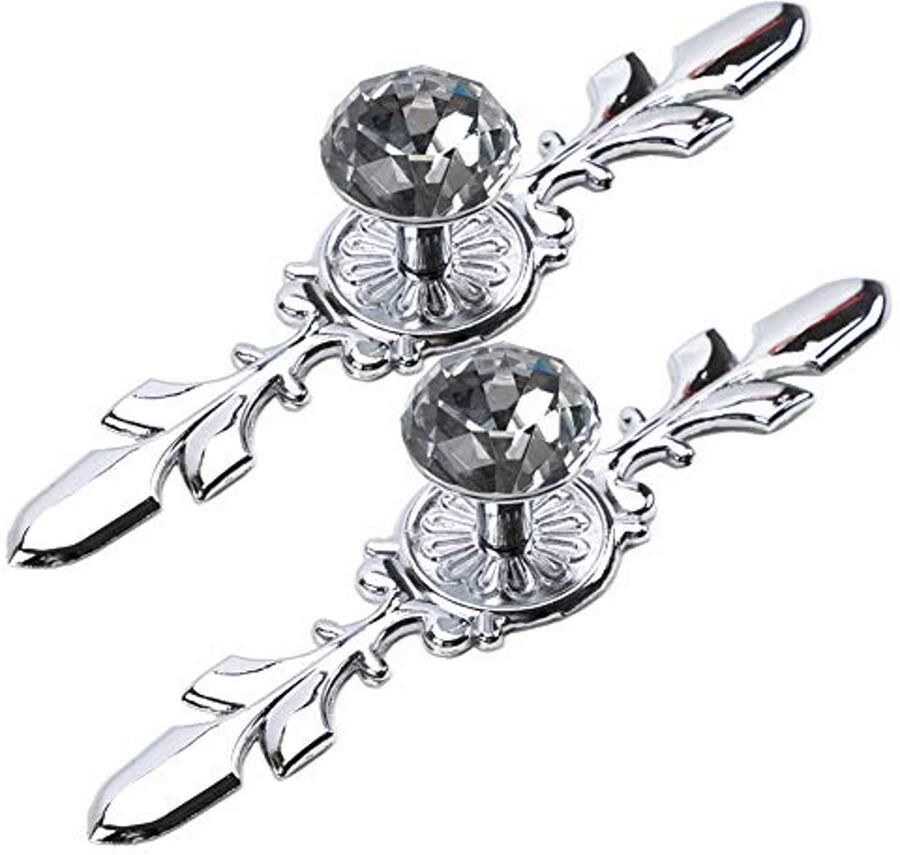 2 Stuks Kristallen Knoppen in Diamantvorm voor Meubel en Kast