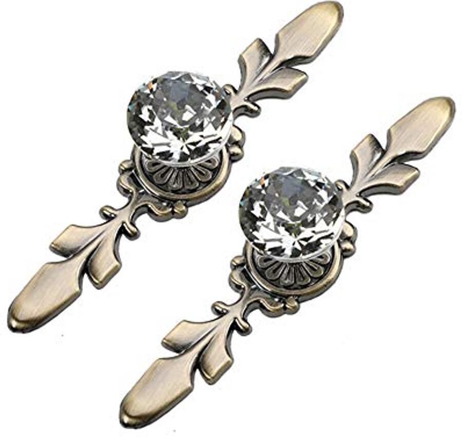 2 Stuks Kristallen Ladeknoppen Diamantvormige Kastknoppen voor Meubel Decoratie
