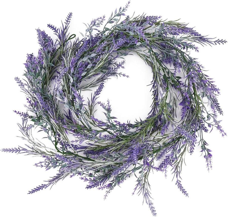 2 Stuks Kunstmatige Lavendelpaarse Slinger 180cm Zomer Lentekrans Bloemenkrans met Lavendel voor Bruiloften op de Boerderij Veranda's Trappen Schouwen Tafels en Binnen en Buitendecoratie