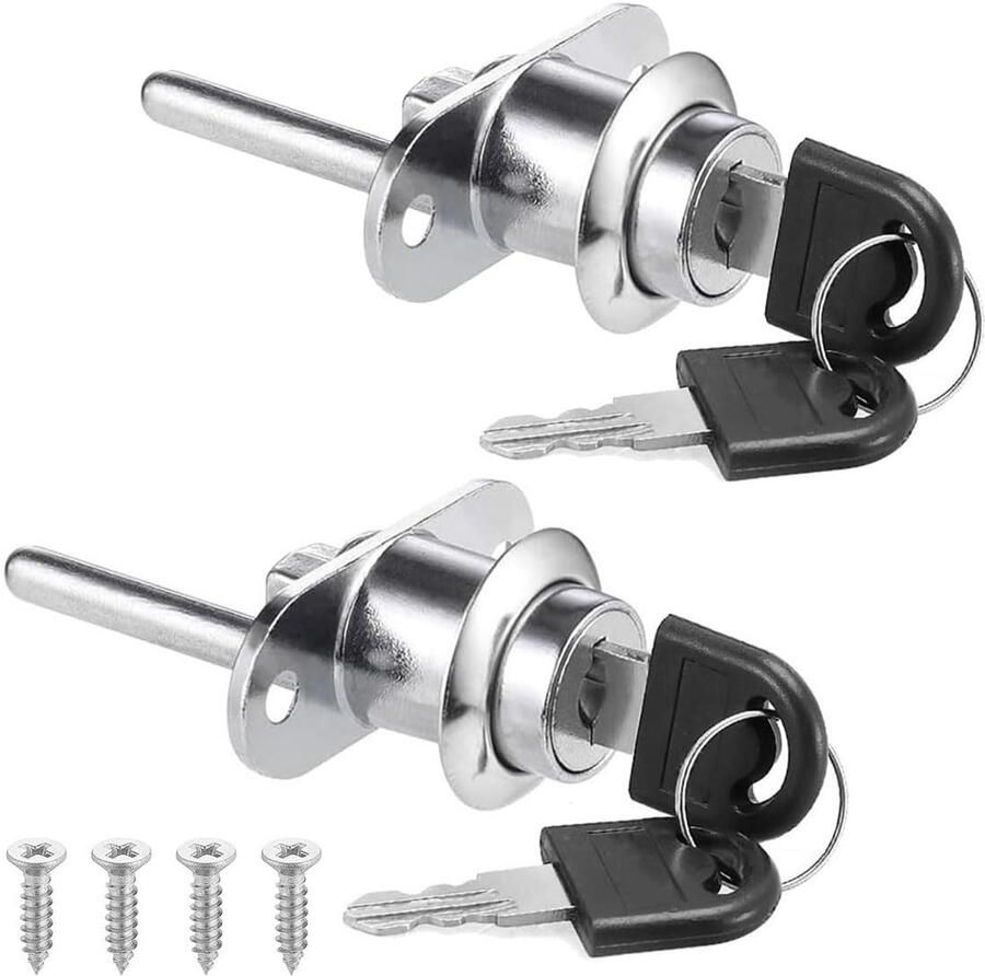 2 Stuks Ladeslot met Sleutel Veiligheid voor Kledingkasten en Meubels