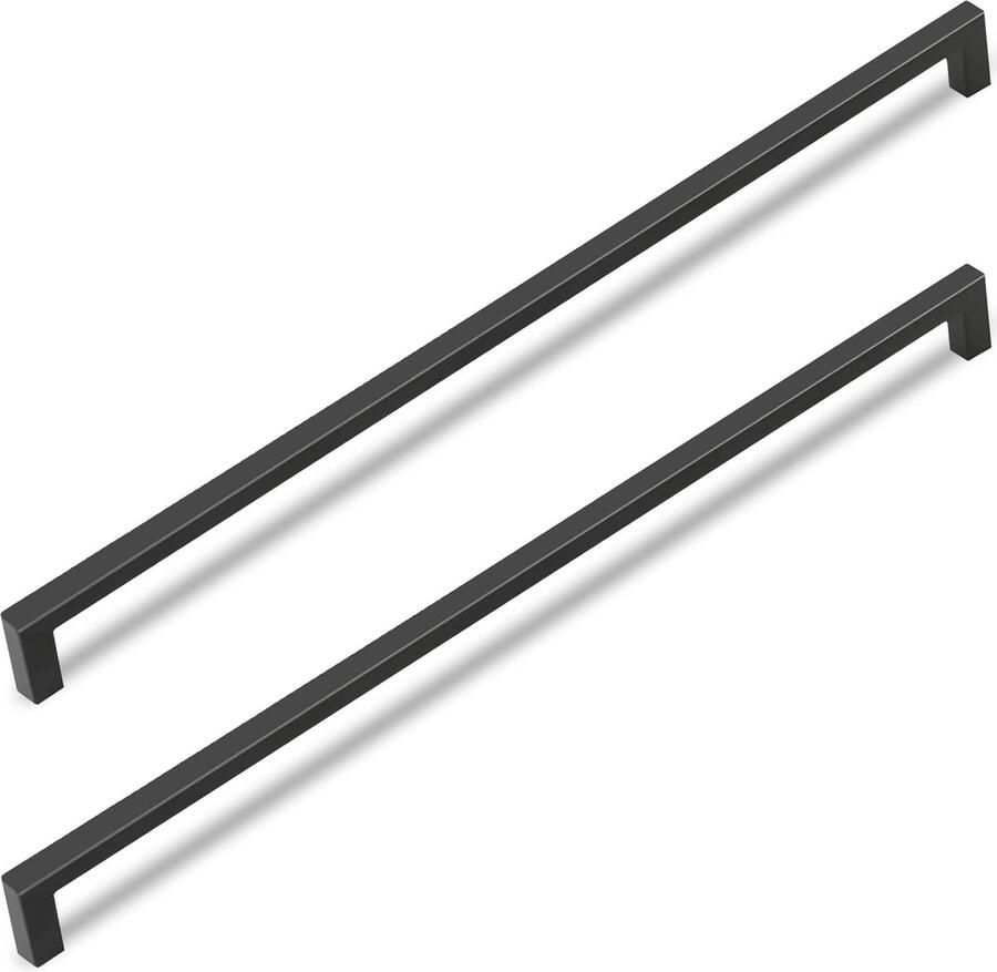 2 stuks lang 30 cm Handgrepen kast Handgreep RVS Vierkant Hartafstand 288mm deurkruk Roestvrij staal kast grepen voor lade kast kledingkast ladekast Mat Zwarte