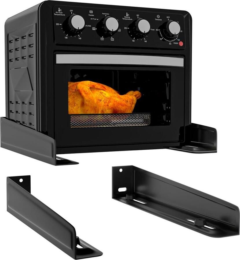 2 stuks magnetronhouder magnetronrek van zeer sterk staal voorkomt vallen maximale belastbaarheid 35 kg geschikt voor de meeste magnetronapparaten oven zwart