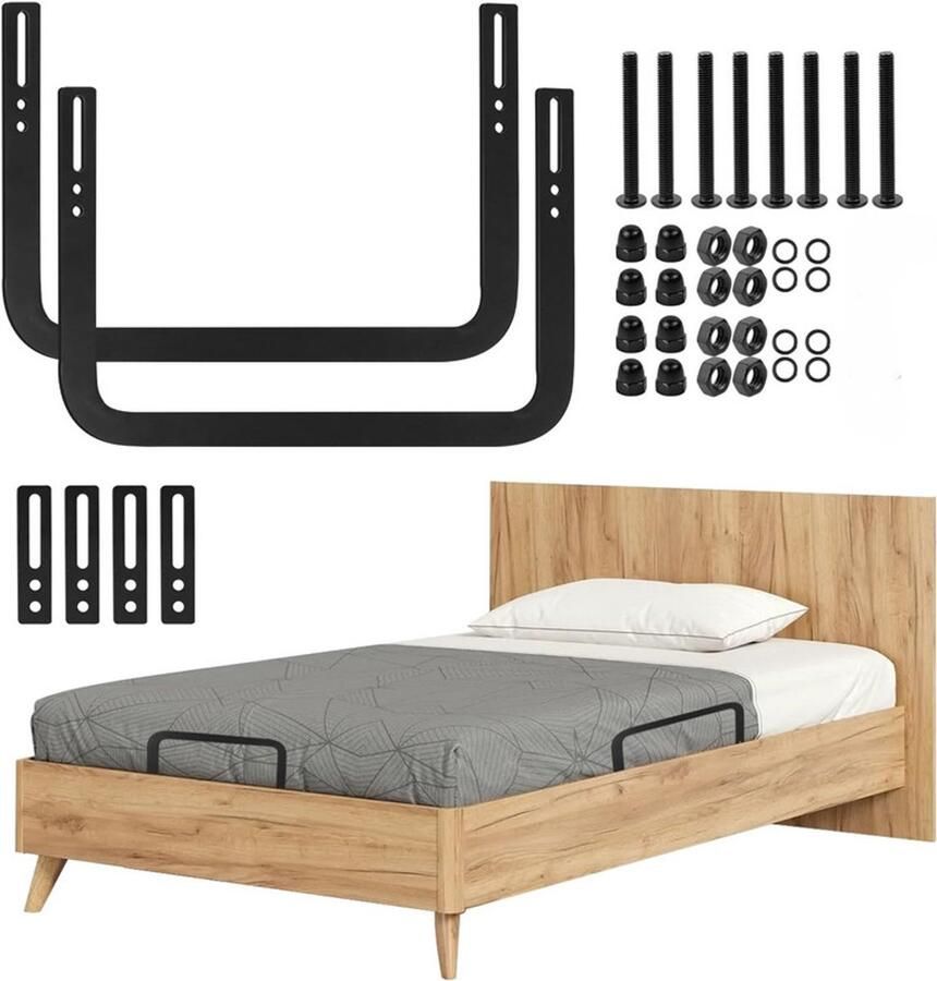 2 stuks matrasgeleiderstoppers Baffle bedstabilisator voor het stevig op zijn plaats houden van de matras Eenvoudig te installeren en stevig ontwerp Voorkomt schuiven van bedframes en matrassen
