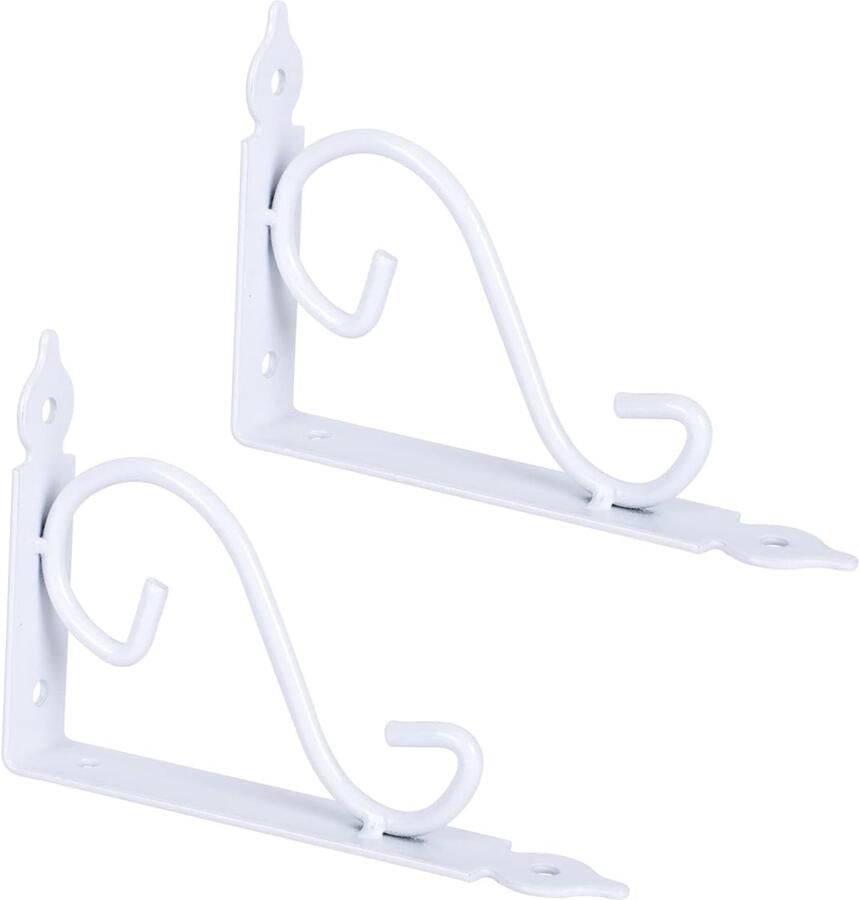 2 Stuks Metalen Driehoekige Wandsteunen Wit Industrieel Design Eenvoudig Te Monteren Wandrek Ondersteuning voor Slaapkamer Keuken