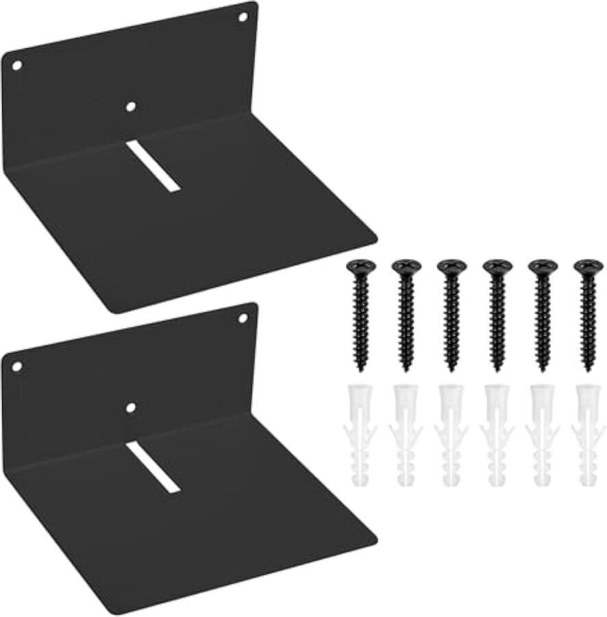 2 stuks metalen zwevende planken voor muur zwevende wandplanken kleine wandplank boekenplank wandgemonteerde zwevende boekenplanken voor slaapkamer keuken kantoor badkamer plank (zwart 16 9 x