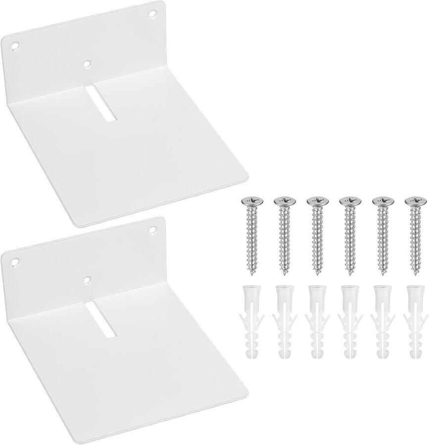 2 Stuks Metalen Zwevende Planken Wandplanken voor Boeken Foto's en Decoratie in Wit