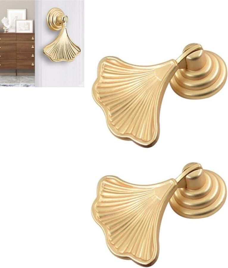 2 stuks meubel knopgrepen gouden handgrepen bladvormige dressoir grepen kast deurgrepen ladegrepen Meubelgreep met één gat nachtkastjegreep