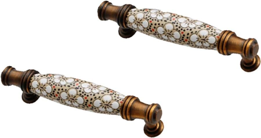 2 stuks Meubelknop Kastknoppen Schuifdeur komgreep Schuifdeurgreep Ladeknop Meubelbeslag -Keukenbeslag Zinklegering keramiek 121*20*32 mm Bronzen