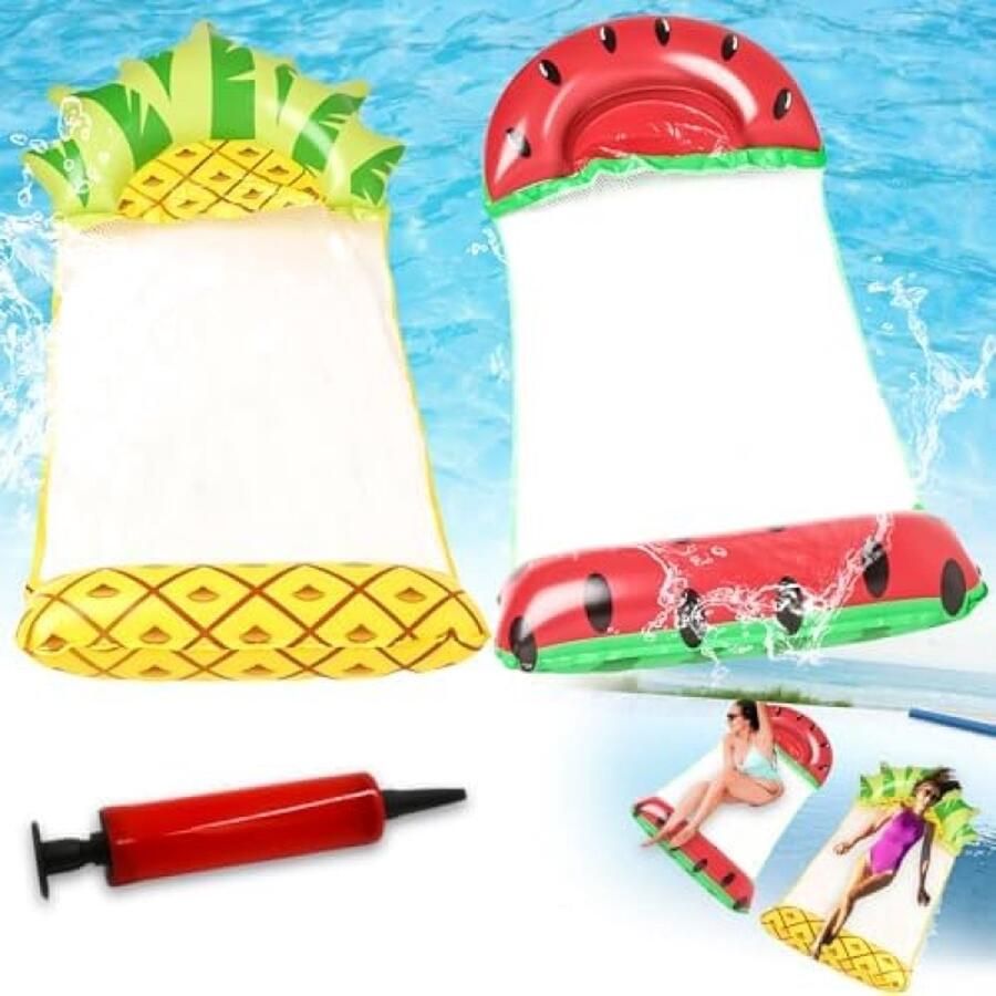 2 stuks opblaasbare waterhangmat: zwembad luchtmatras zwembad met infloatorpomp opvouwbare opblaasbare hangmat opblaasbare hangmat zwembad voor volwassenen en kinderen