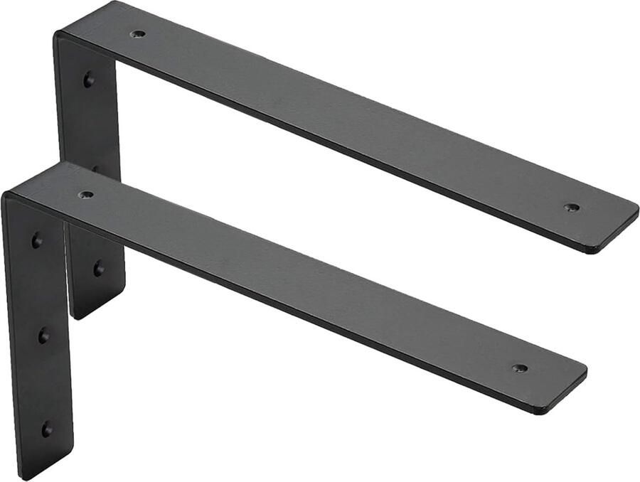 2 stuks plankhouders zwart plankhoek zware belasting plankhoek zwart metaal wandhouder hoekrek 0 5 cm dik 30 cm