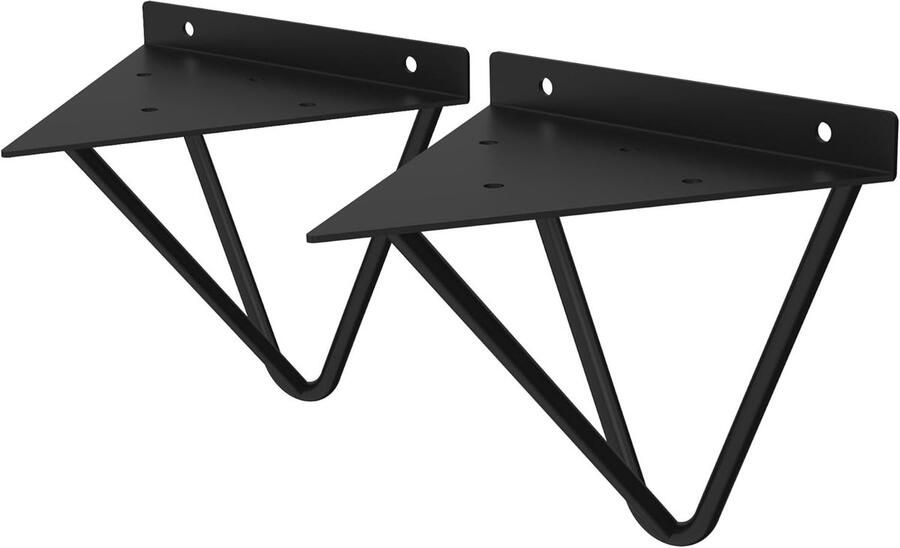 2 stuks planksteun 160 mm zwart metaal driehoekige planksteunen zwevende planksteun haarspeld wandsteun prisma planksteun voor wandmontage haarspeld wandplank wandsteun
