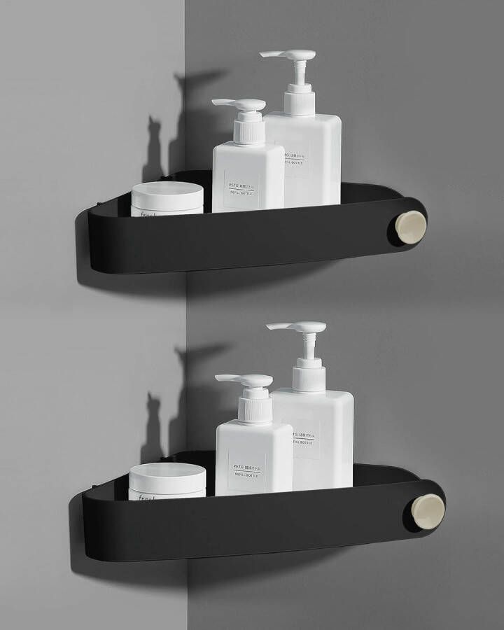 2 stuks plastic doucheplanken zonder boren doucheplank douchemand wordt geleverd met een kleine ronde haak douchemandjes aan de muur gemonteerd voor keuken en badkamer zwart