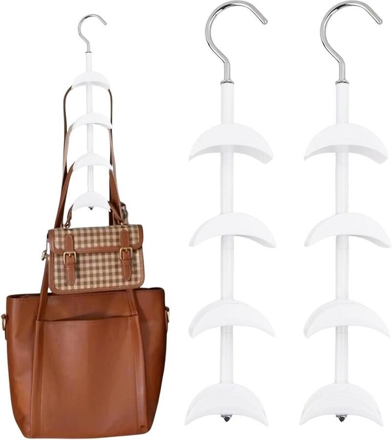 2 stuks portemonnee hanger voor kast 360 graden draaibare tashanger met 4 hakenIk heb het merknaam opbergorganizer uit de titel verwijderd en de titel beknopter gemaakt