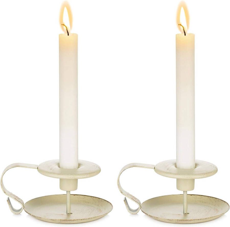 2 stuks retro ijzeren chamberstick kaarsenhouders taper kaarsenhouder voor tafels vintage kaarslicht
