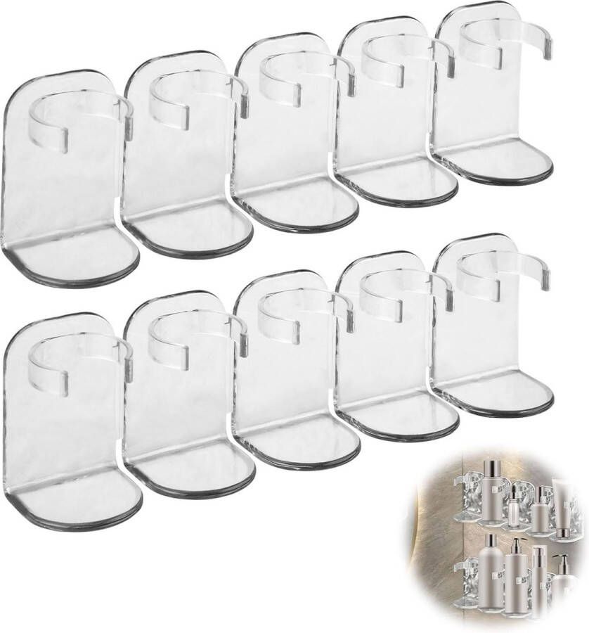 2 stuks rijen wandrek van kunststof Row Plastic Wall Rack Stansvrije wandhaken Clear Acryl Storage Haken Zelfklevende Haken Parallelle Golvend Plank Wandplank voor Badkamer Toilet Keuken