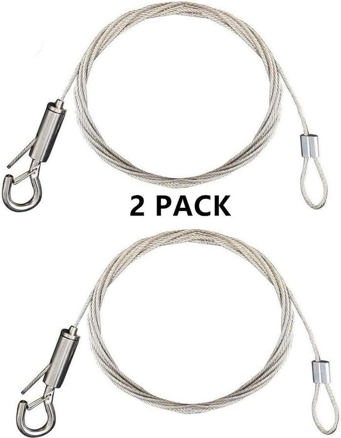 2 stuks roestvrij stalen draad kabel automatische draad kabel klem met slot haak hangende schijf apparatuur voor paneel licht afbeelding reklametborden DIY lamp kleerhanger hardware 18 56 FT max. 30 kg