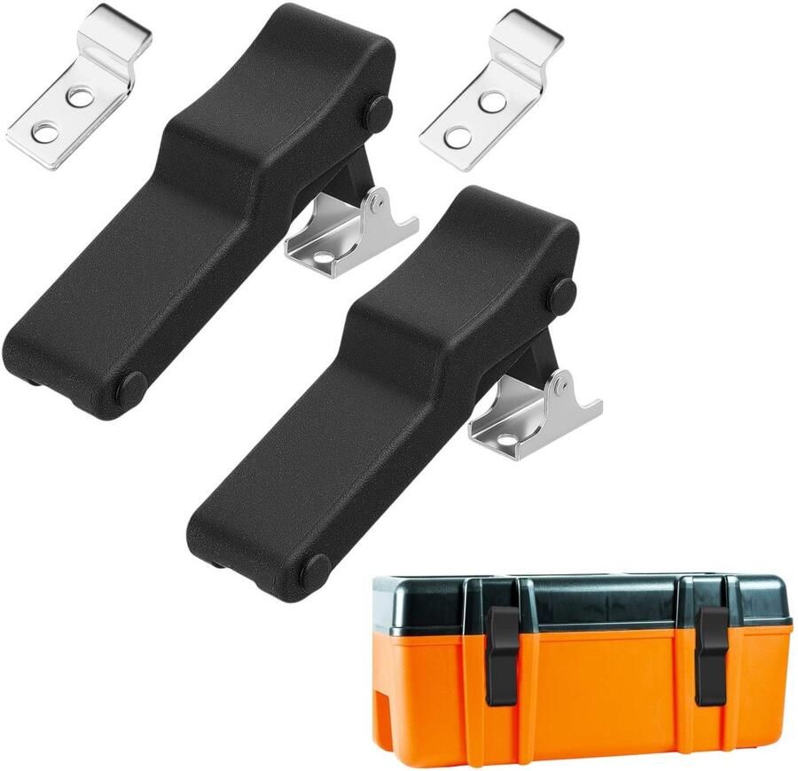 2 stuks roestvrijstalen boxgespen rubberen ritsen rubberen sloten voor het opbergvak aan de voorkant voor koelers houders en beugels 9 7 cm (zwart)