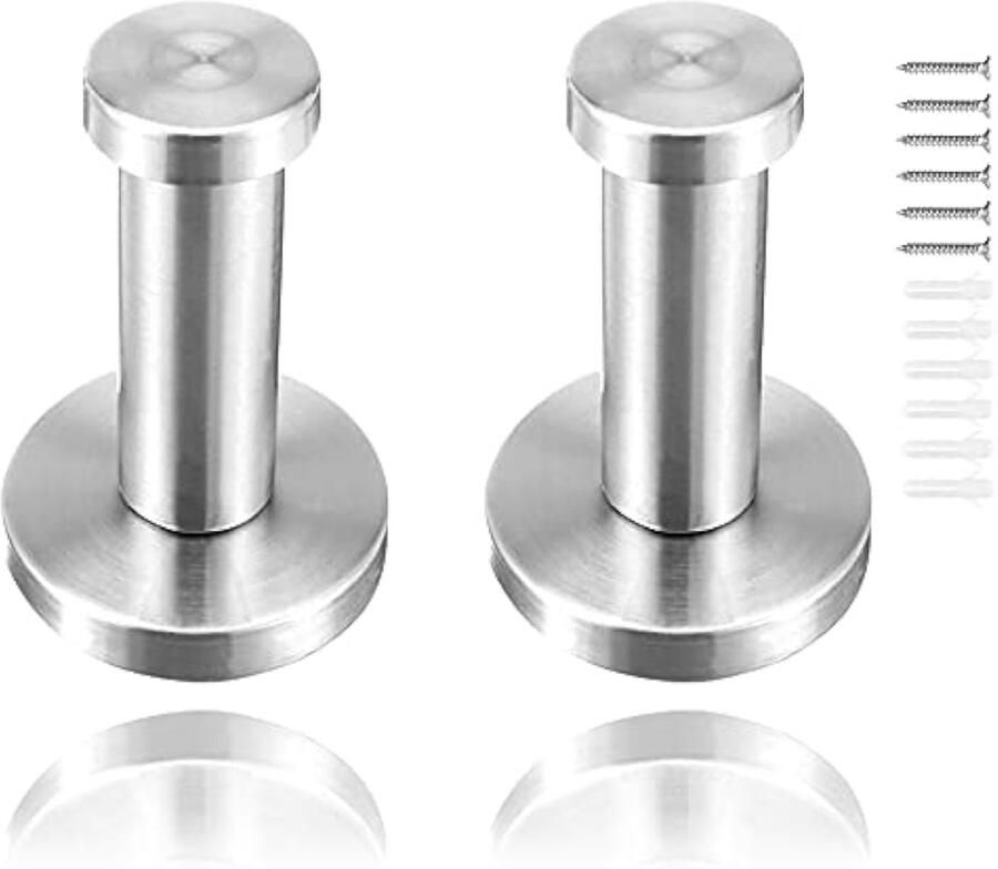 2 stuks roestvrijstalen handdoekhouders kledinghaken wandhaken voor badkamer toilet kast gang garderobe of andere plaatsen