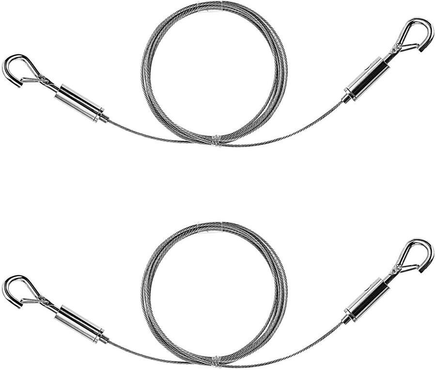 2 stuks roestvrijstalen kabel staalkabel 2 m verstelbare roestvrijstalen schilderijdraad ophangset staalkabel met haak ophangdraad ophangaccessoires voor het ophangen van schilderijen spiegels lijsten lampen reclameborden