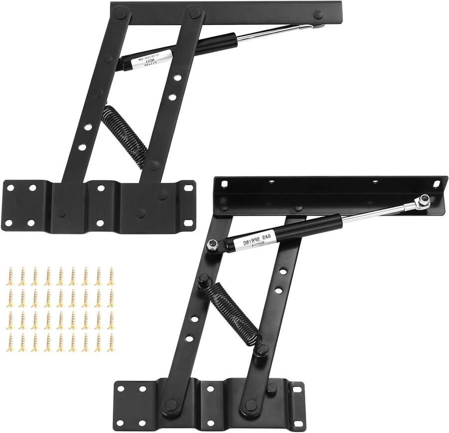 2 stuks salontafel veerscharnier lift up top mechanisme zwart stijl 2 voor meubelaccessoires inklapbaar verstelbaar