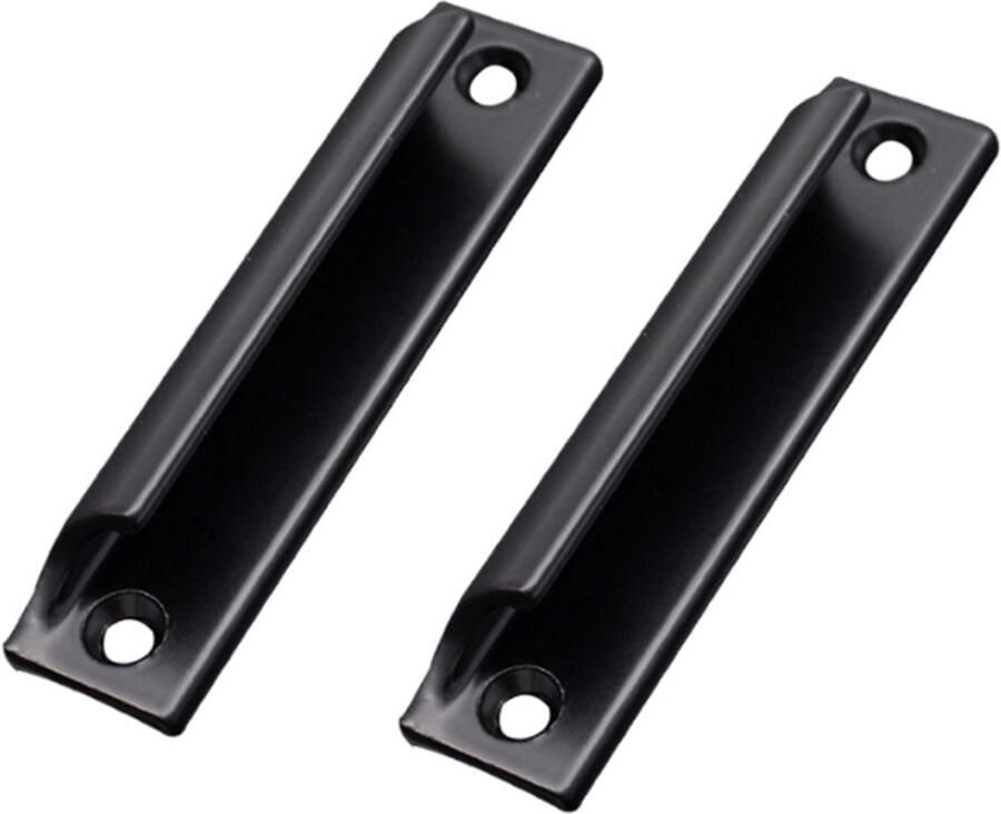 2 stuks Schuifdeur komgreep Schuifdeurgreep Handgreep zwart Aluminiumlegering 90*20*20mm inclusief bevestigingsbouten Meubelhandvat Meubel Handvat