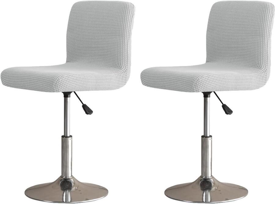 2 stuks stoelhoes deksel van de barkruk elastische riem rugleuning deksel van de krukje wasbare stoelhoes geschikt voor hoogbenige barkruk stoelhoes grijs