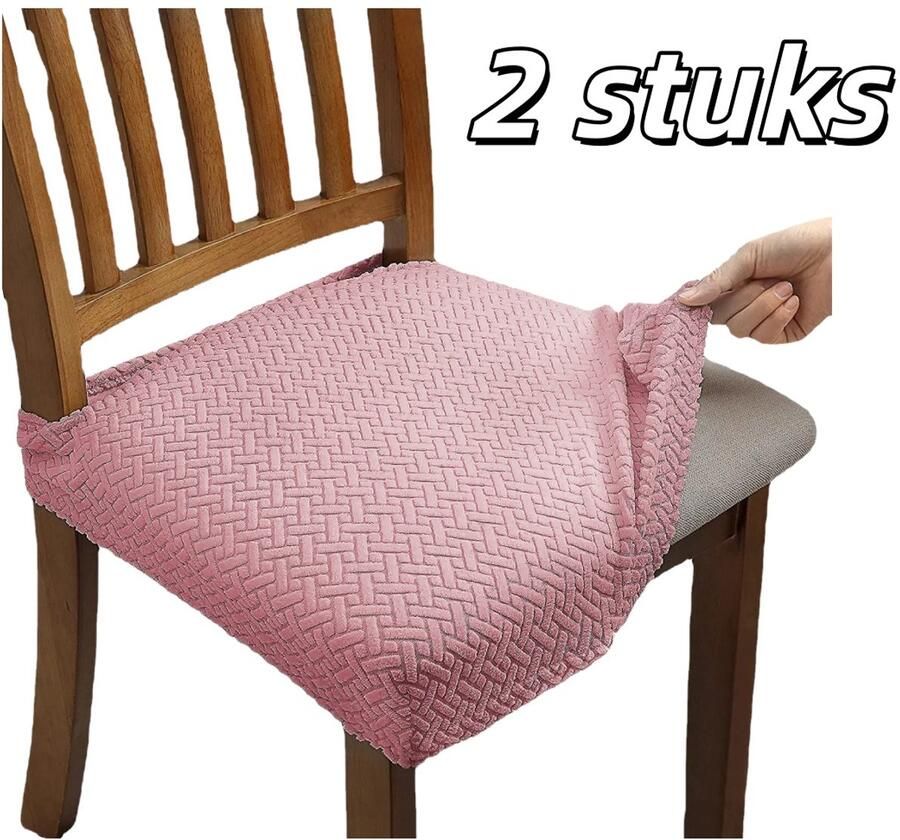 2 stuks Stoelhoezen Meubelbenodigdheden Geschikt voor hotels ceremonies banketten bruiloften enz. Wasbaar Hoge rekbaarheid Kreukvrij Roze