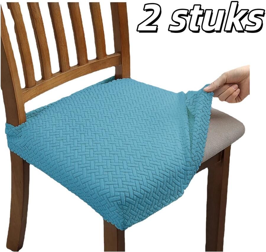 2 stuks Stoelhoezen Meubelbenodigdheden Geschikt voor hotels ceremonies banketten bruiloften enz. Wasbaar Hoge rekbaarheid Kreukvrij Meerblauw