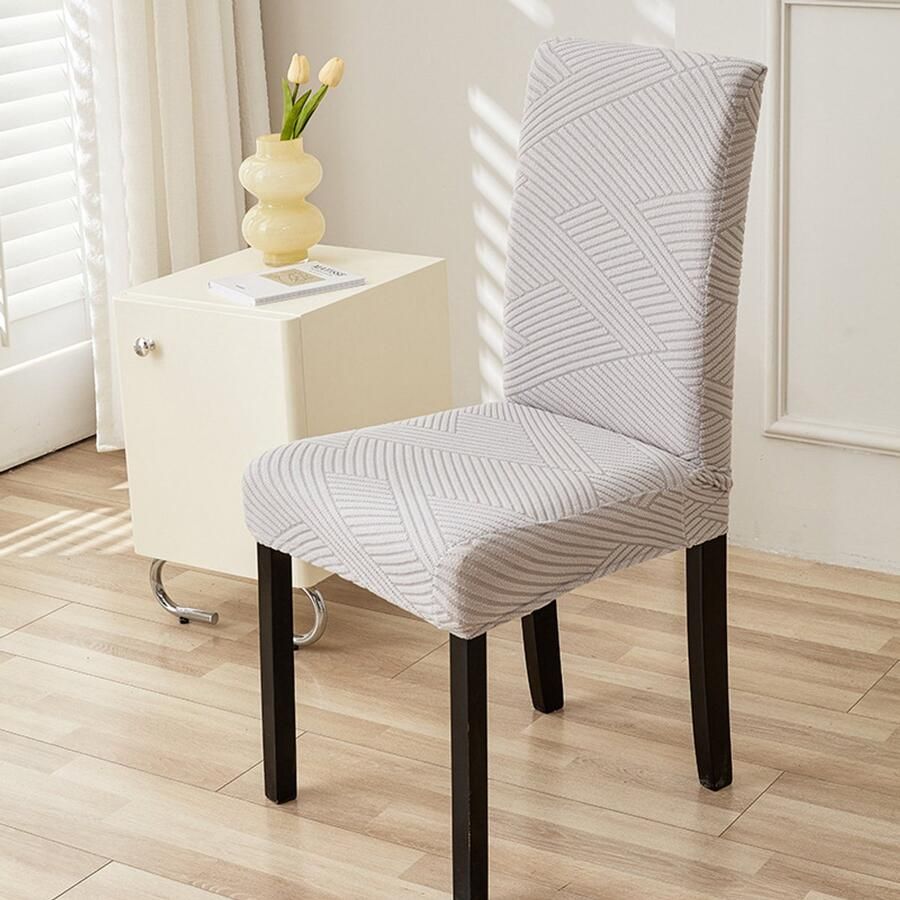 2 Stuks Stretch Stoelhoes Elastisch Afneembaar Wasbaar Geschikt Voor Hotel Banket Keuken Restaurant Bruiloftsfeest Stoelhoes Grijs