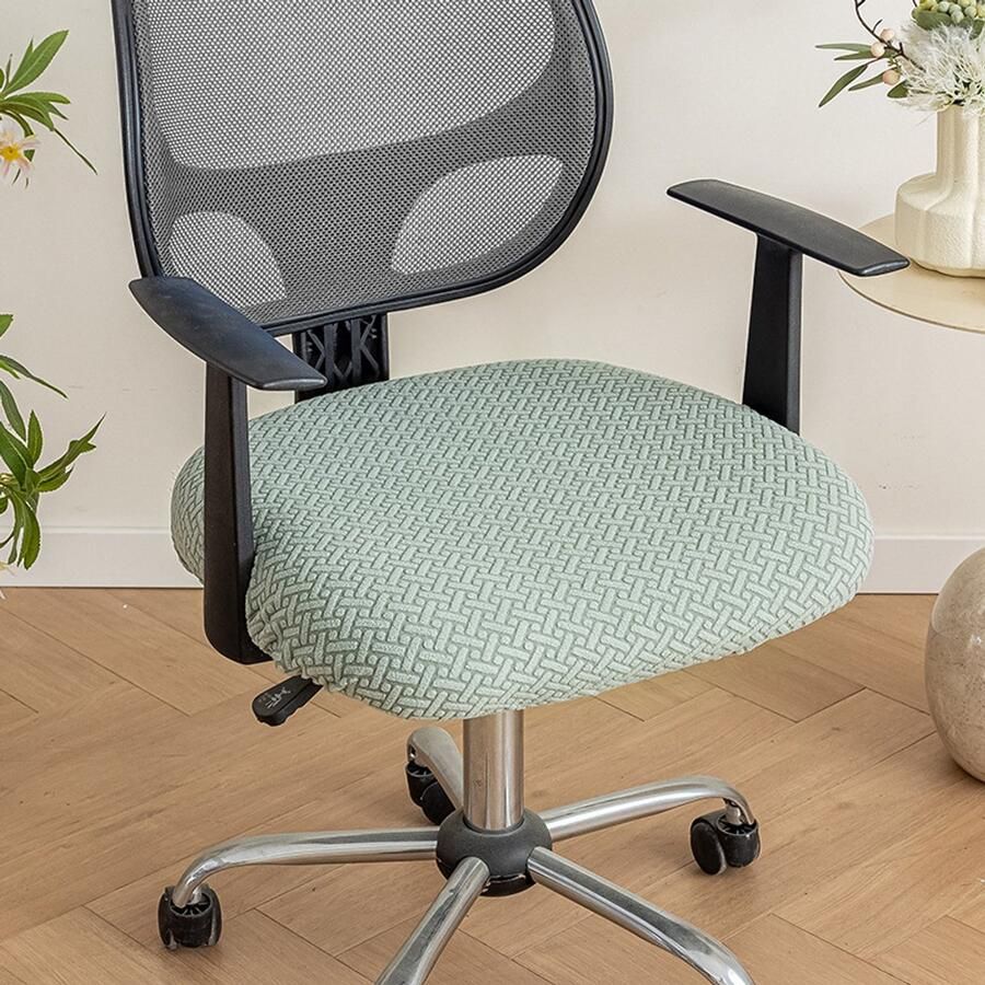 2 stuks stretch stoelhoezen voor bureaustoelen jacquard kussenhoes voor computerstoelen met banden wasbare stoelhoezen voor decoratie in de eetkamer bar bruiloft feest groente zitlengte 46-54 cm