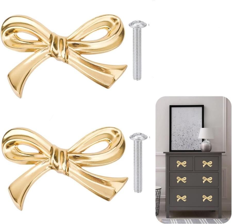 2 stuks strikvormige messing ladeknoppen messing strik kastknoppen decoratieve handgrepen deurgrepen voor thuis keuken garderobekast kledingkast dressoir en ladegrepen gouden