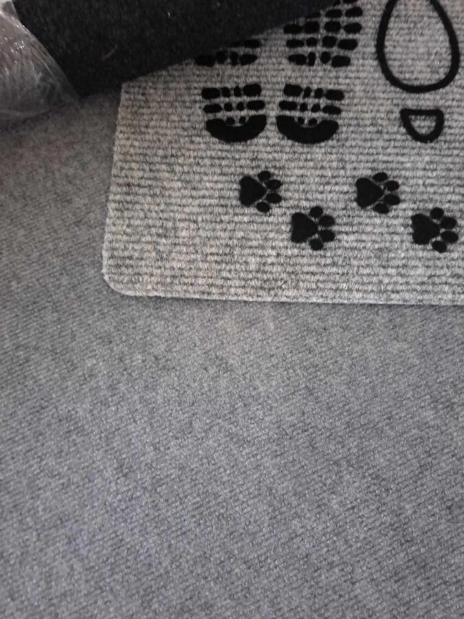 2 stuks -tapijtloper keukenloper lichtgrijs 60x180 cm voordeelpack deurmat 40x60 cm