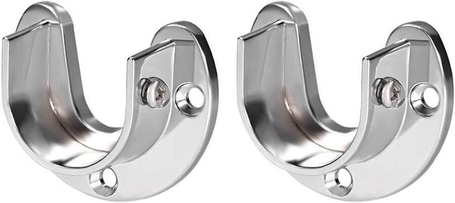 2 stuks U-vorm wandkast stang sokkel kledingkast houder zinklegering 25 mm diameter set van 2 opbergoplossing voor kledingkast 32mm diameter gemakkelijk te monteren