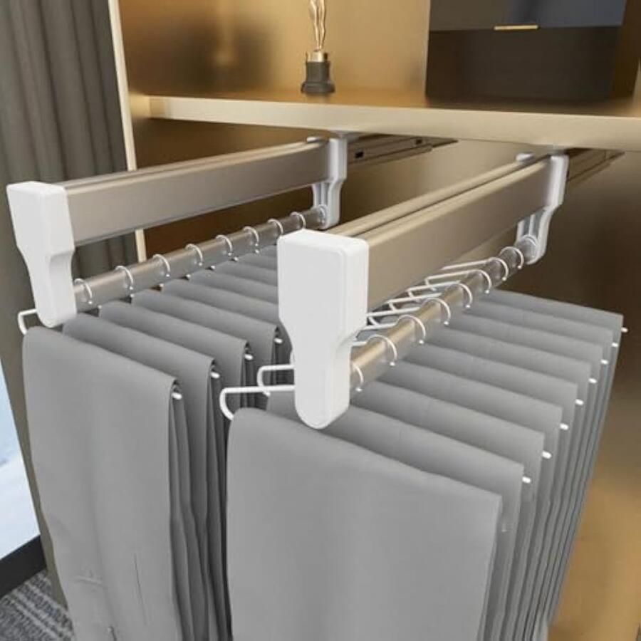 2 stuks uittrekbare kledingstang met 2 glijrails verstelbare kledingstang van 35-68 cm kledingstang wit kledingstang uittrekbaar voor kast belastbaar tot 25 kg