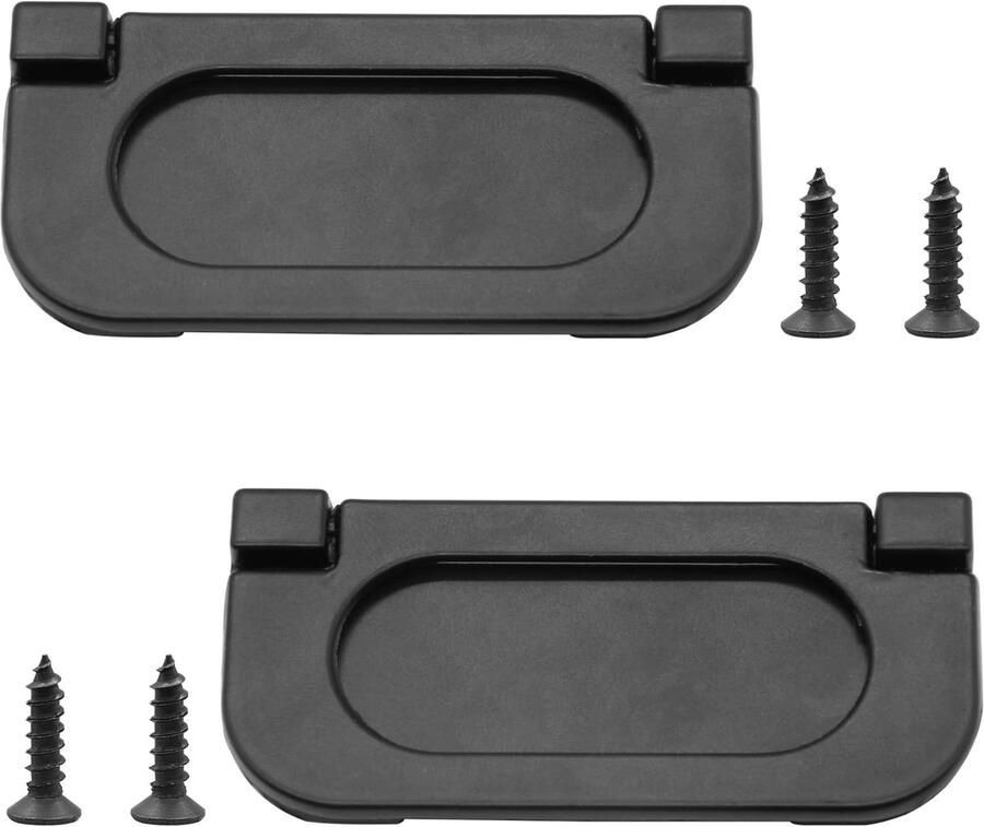 ZVD 2 stuks vlakke ringgrepen zwart 7 6 cm (3) vlakke kastgrepen met schroeven eenvoudig te installeren in keukens kasten en lades moderne minimalistische look