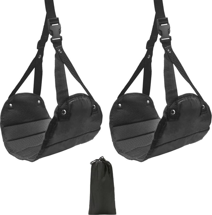 2 Stuks Voethangmat Draagbare Vliegtuigvoetsteun voor Reis Kantoor en Thuis