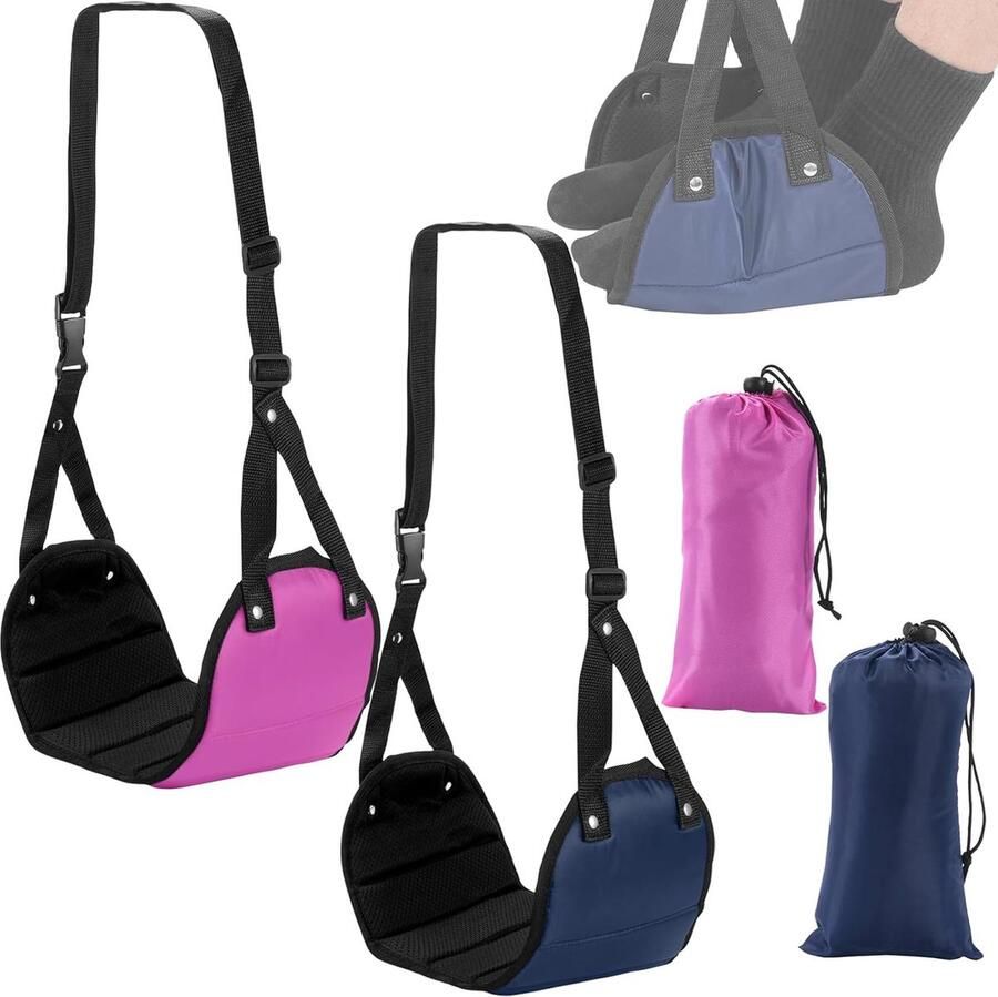 2 stuks voetsteunen opvouwbare hangmat verstelbare vliegtuigvoetsteun reisaccessoires voor vliegtuigen voor kantoor slaapzaal vliegtuig verminderen zwelling ontspanning en comfortabel