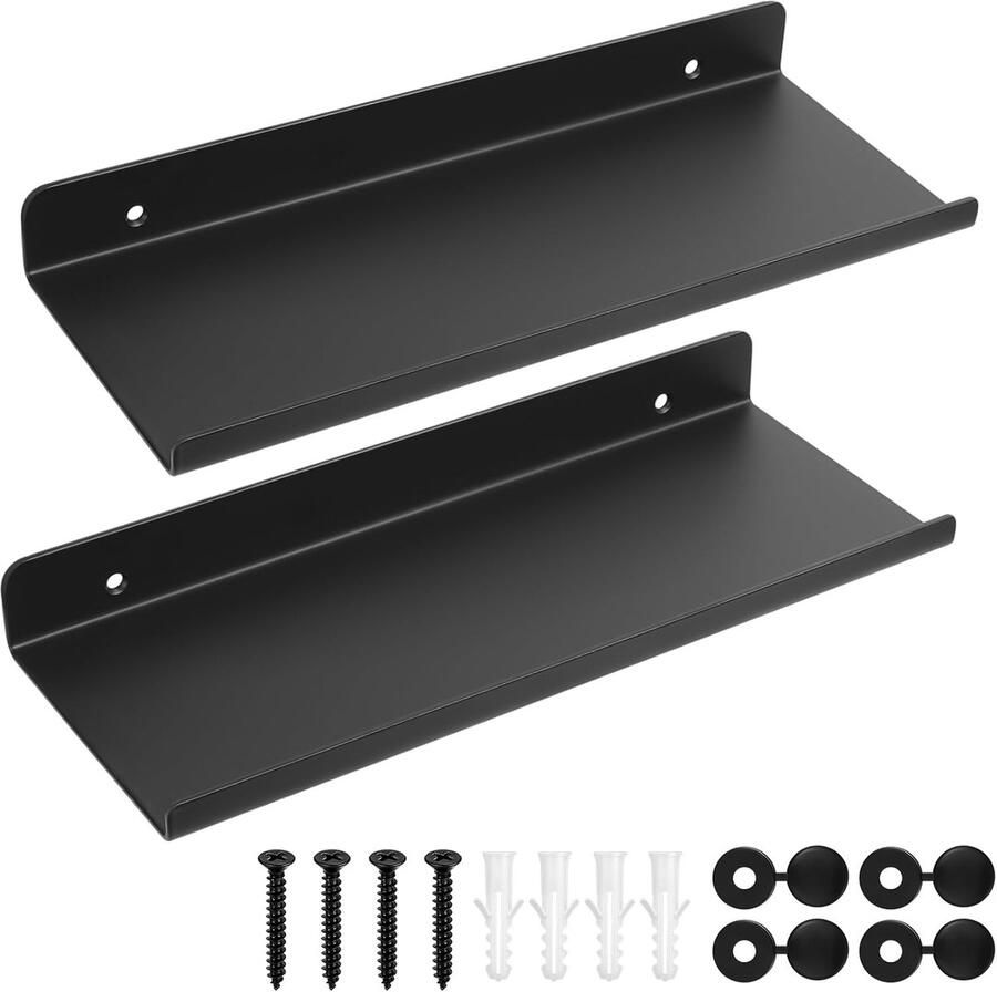 2 stuks wandplanken zwart wandboard fotolijst zwevende plank badkamerplank boekenplank voor woonkamer werkkamer keuken decoratief 30 x 11 5 x 3 5 cm