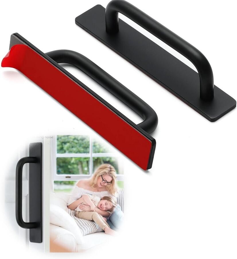 2 Stuks Zelfklevende Handgrepen Meubelgreep Schuifdeur Schuifdeurgreep Handgreep zwart Handgreep Badkamer Handgrepen voor Deurtjes Zwart