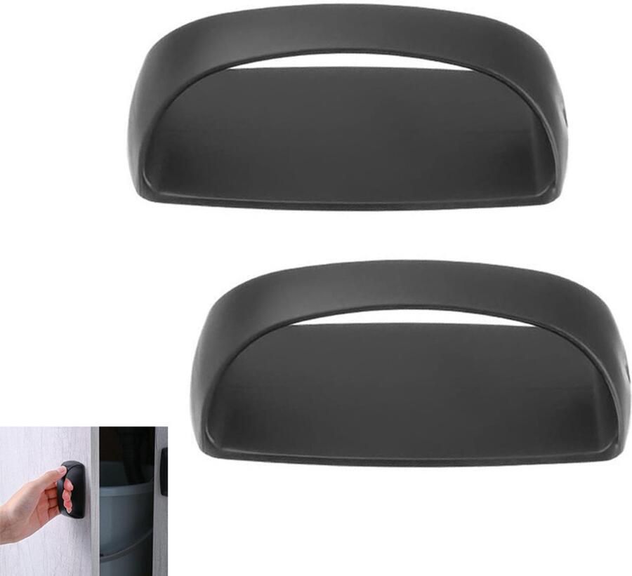2-stuks Zelfklevende instant kastgrepen kastgreep accessoires multifunctionele ladegrepen kastdeurgrepen schuifdeurgrepen geen boren nodig eenvoudig te installeren geschikt voor ramen kasten meubels deuren zwart