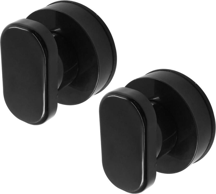 SNQ Kastgreep Zelfklevend Zuignap 4 9×6 2cm 2 stuks Deurgreep met glazen spiegel Drukknopgreep Voor glazen deuren Schuifdeuren en kastdeuren Zwart