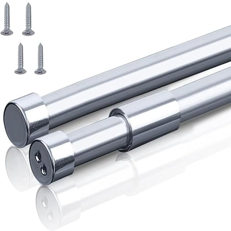 2 Uittrekbare Kaststangen voor Kledingkast Instelbaar van 42-72 cm