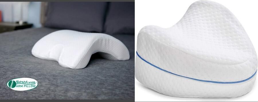 2 Verschillende Orthopedische Kussens Te Gebruiken Voor Been Nek En Rug Voor Zijslapers Kniekussen Voor In Bed Beenkussen Rugklachten Nekklachten Zijslaapkussen Artrose Heupklachten Houding correctie Wit