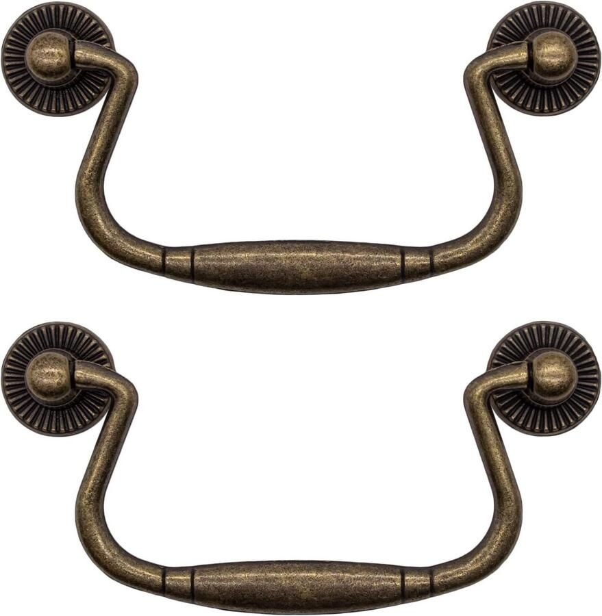 Set van 2 antieke opvouwbare laden vintage retro stijl 99 x 50 mm