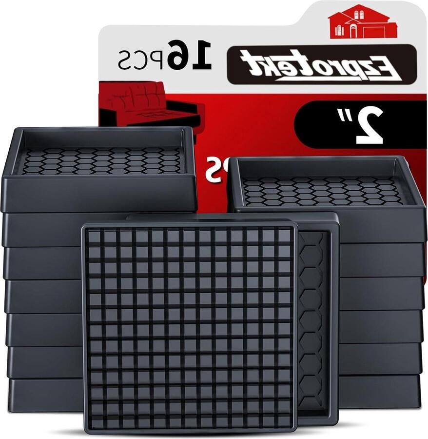 2 x 2 inch antislip vierkante rubberen meubelpads voor hardhouten vloeren 16 stuks