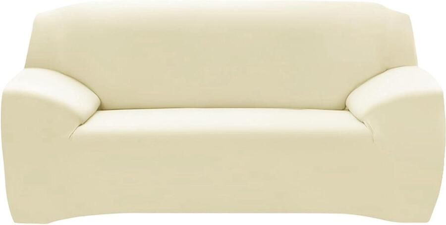 2-zits stretch bankhoes antislip vuilafstotend 1 stuk beige zachte stof